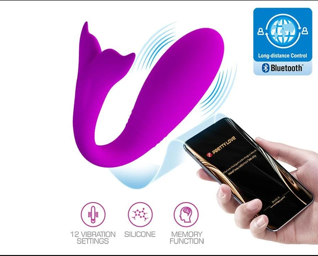 Trứng Rung Cá Heo Kết Nối Bluetooth Từ Xa Pretty Love – 12 Chế Độ Rung